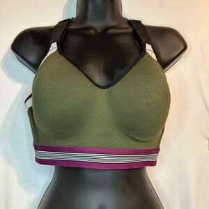 Victoria Secret VSX MAX Support Sports Bra High Impact 🫒 Green/ Plum 34DD